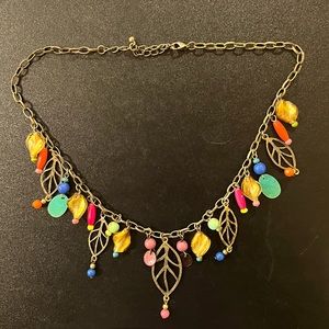 Colorful Leaf Charm Necklace